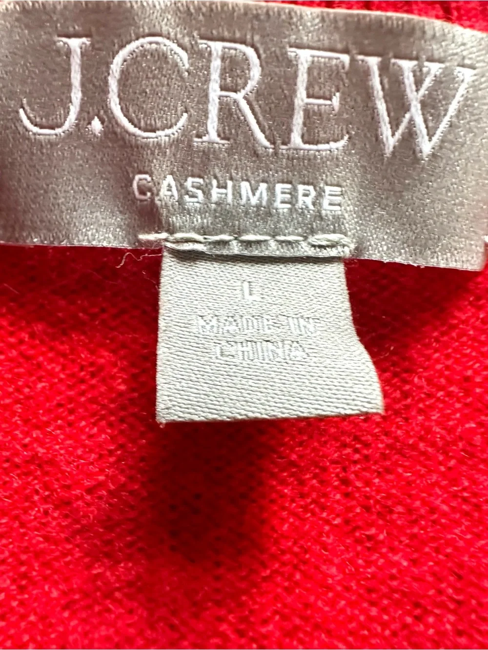 J.Crew 100% Cashmere Red Short Sleeve Crewneck Sweater Size L